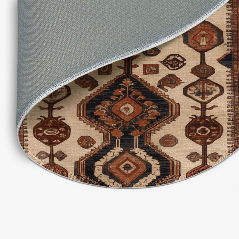 Tapis turc intérieur et extérieur brun, Rond 5 pi