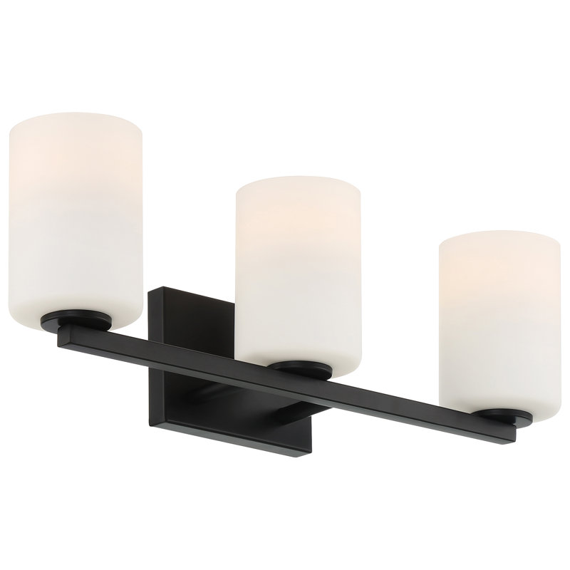 Éclairage pour salle de bain 3 lumières à intensité variable, Noir mat