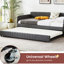 Lit de jour simple avec lit gigogne, structure de lit en métal gris pour un lit gigogne gris et stable