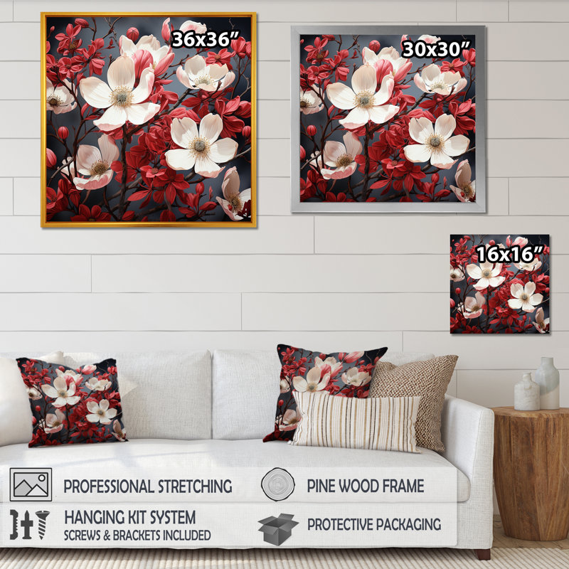 Fleur de cornouiller tranquille et blanche I - cornouiller, White Picture Framed, 16" H x 16" W
