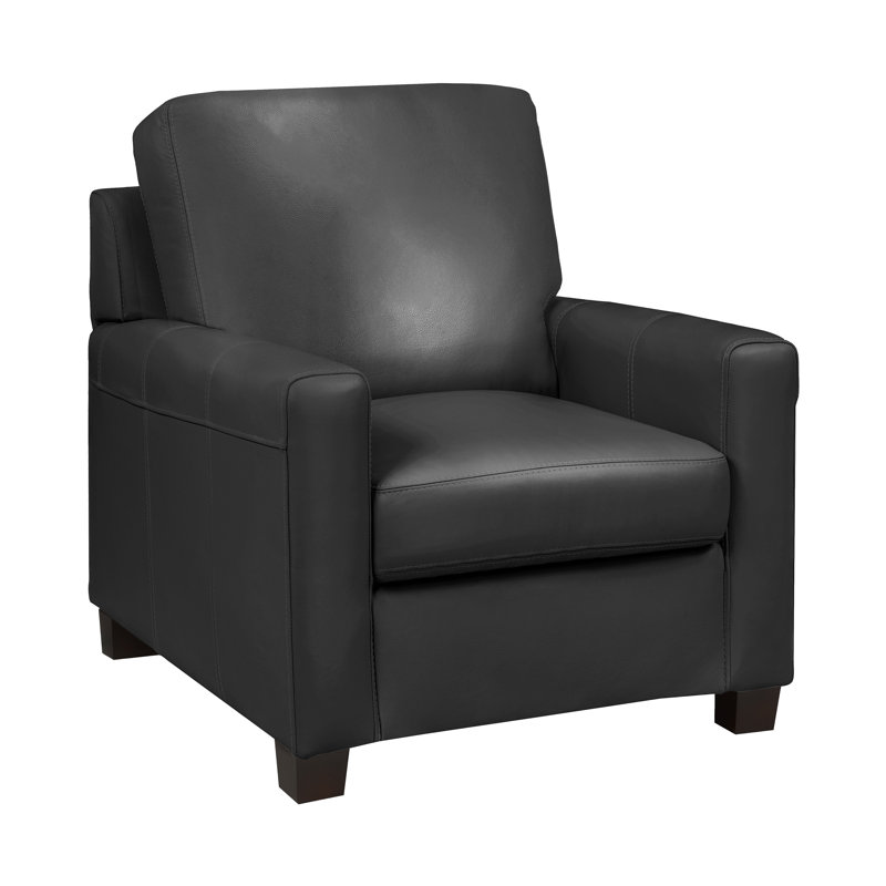 Fauteuil en cuir Anum, Cuir corbeau