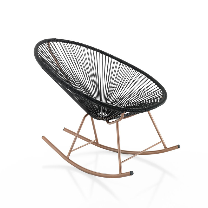 Swarthmore Metal Rocking Chair, Black, Brass