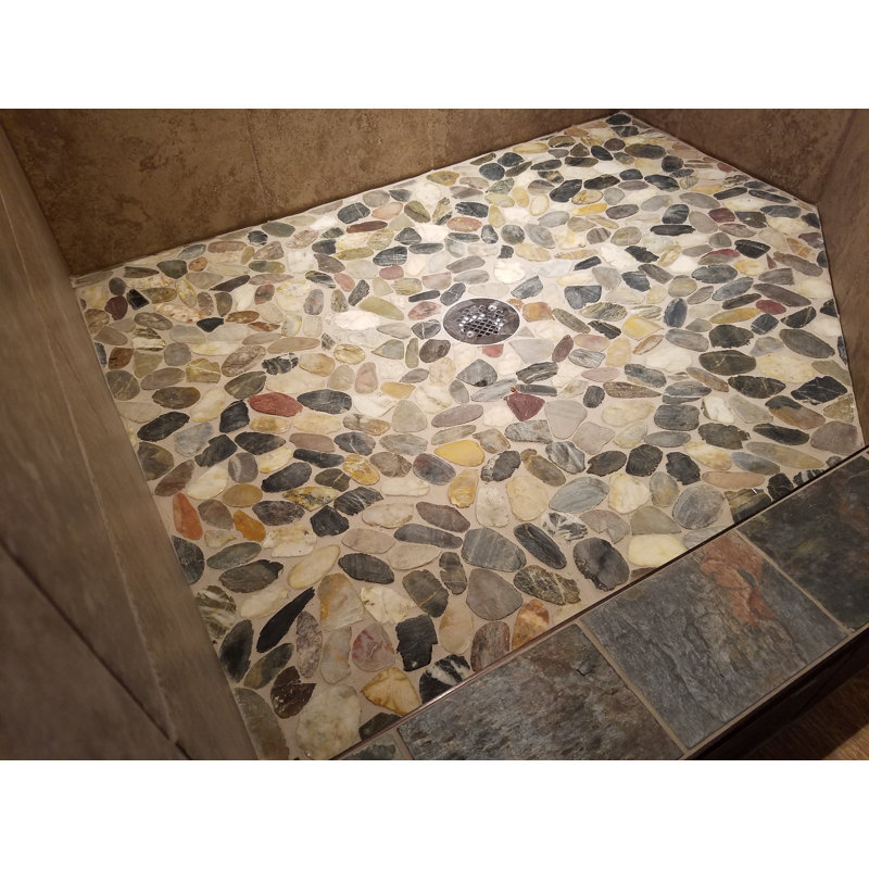 Pecos Random Sized Natural Stone Mosaic Tile in Cobblestone Waterproof 12" x 12"