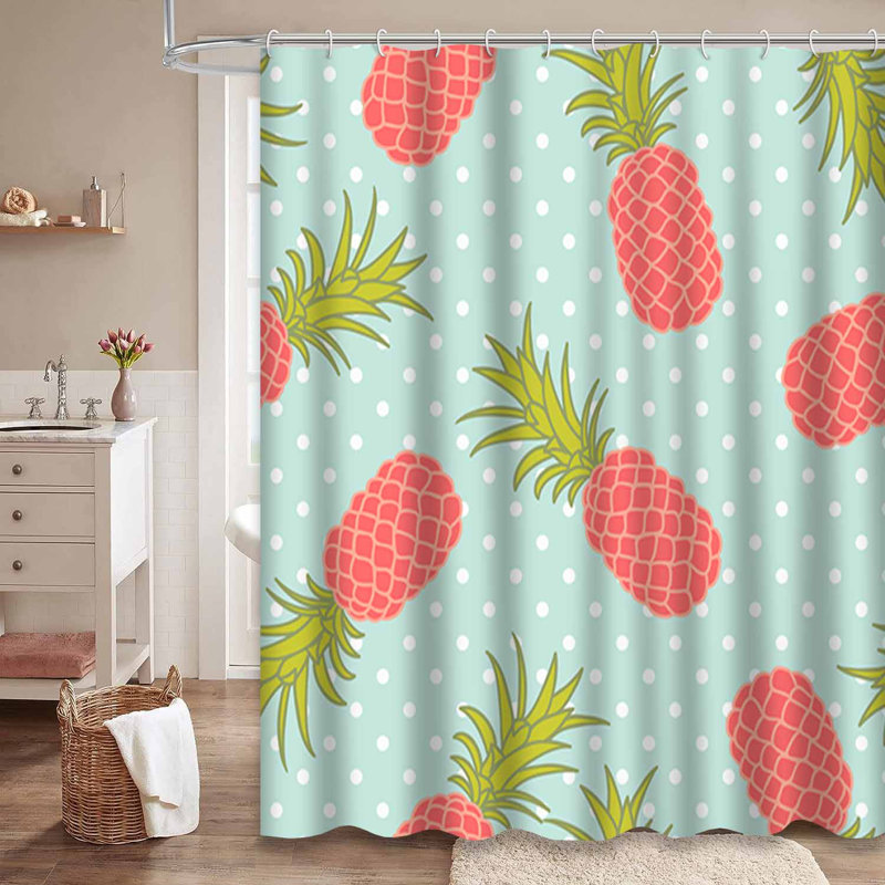 Rideau de douche imperméable Polka Pine, L 72 po x l 78 po