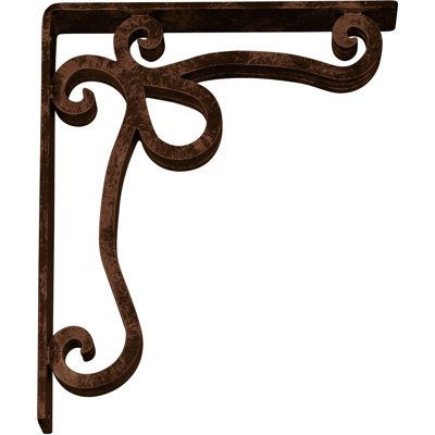 2"W x 10"D x 12"H Orleans Wrought Iron Bracket, (Triple center brace), Antiqued Copper
