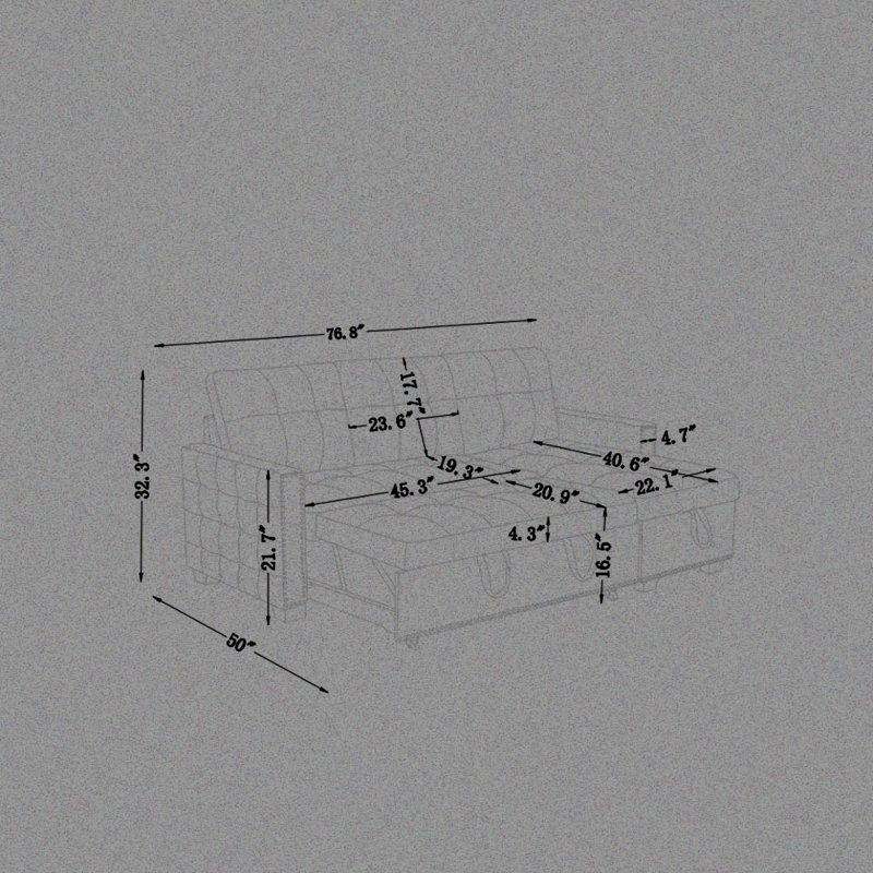 Canapé modulaire Marlecia, Tissu gris pâle