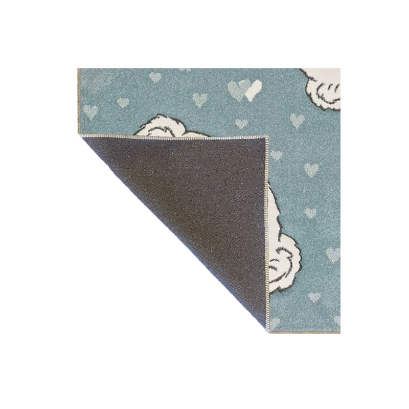 Machine Washable Animal Green Decorative Woven Base Rug, Rectangle 4'7" x 6'7" Rug Pad Included