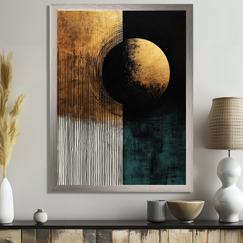 Fillmore - art mural abstrait, Argent, H 32 po x l 24 po, Reproduction encadrée d'une seule photo