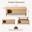 Table basse relevable, rangement caché + tablette latérale, grain de bois, multifonctionnel, bureau de salon