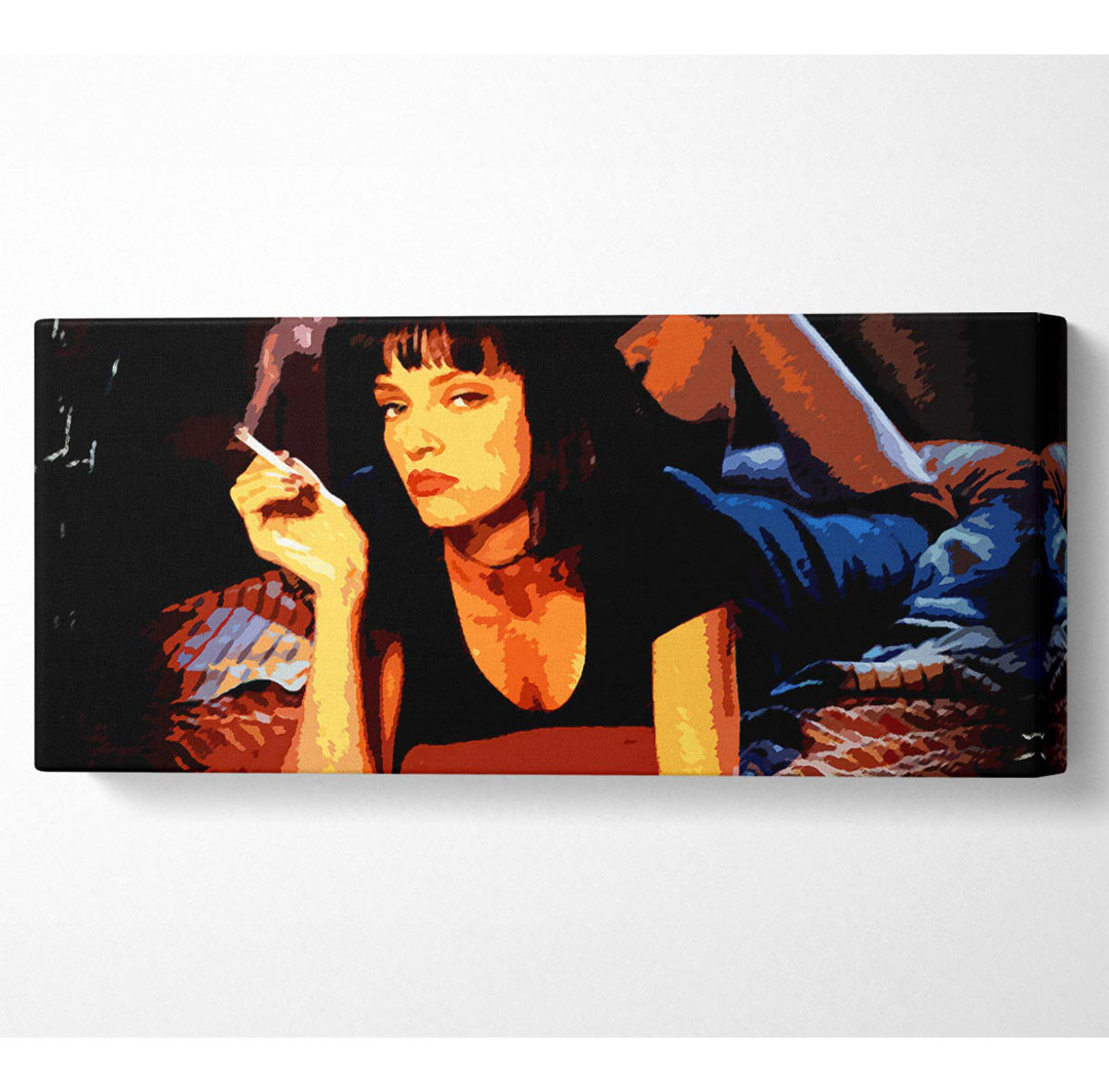 Pulp Fiction Mia Smoking - Kunstdrucke auf Leinwand