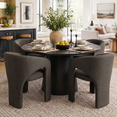 Ensemble de table de salle à manger 5 pièces pour 5 personnes avec chaises rembourrées