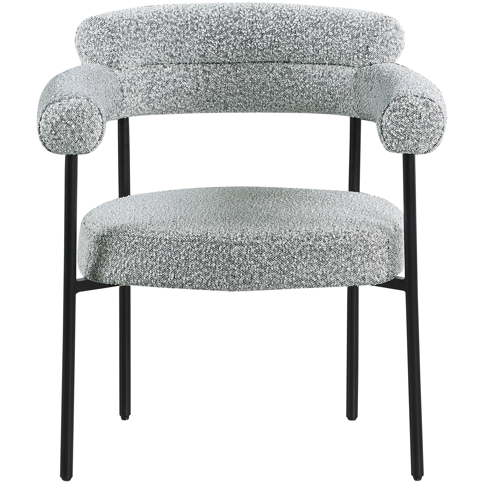Armchair, Matte Black, Gray