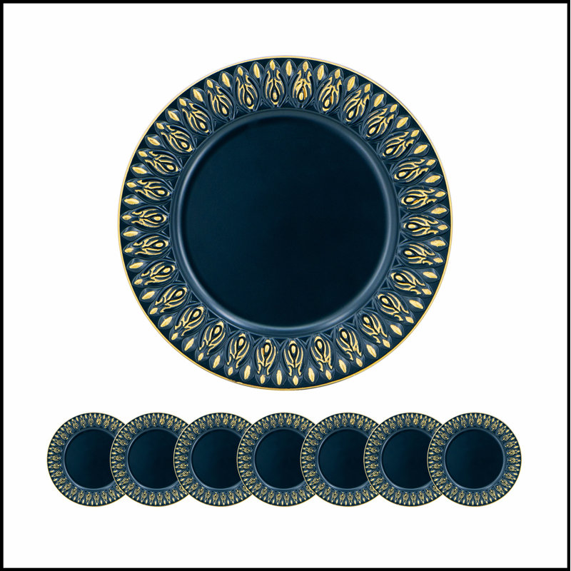 8 Pack Plastic Charger Plate, D14"