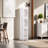 5 Tier Folding Stackable Storage Box, Stackable Storage Drawers On Wheels, Bathroom Floor Cabinet With Doors