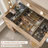 47" Large Natural Fluted Vanity Desk With Mirror & Adjustable Led Lights-1956595810