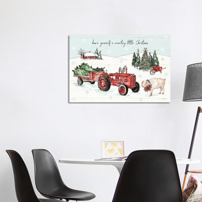 Holiday On The Farm I - Farmy And Bright by Anne Tavoletti - Wrapped Canvas Print