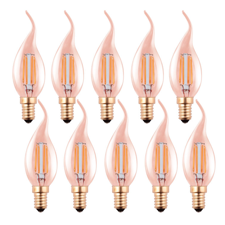 4.5W E14 Dimmable LED Candle Light Bulb Amber (Set of 10)
