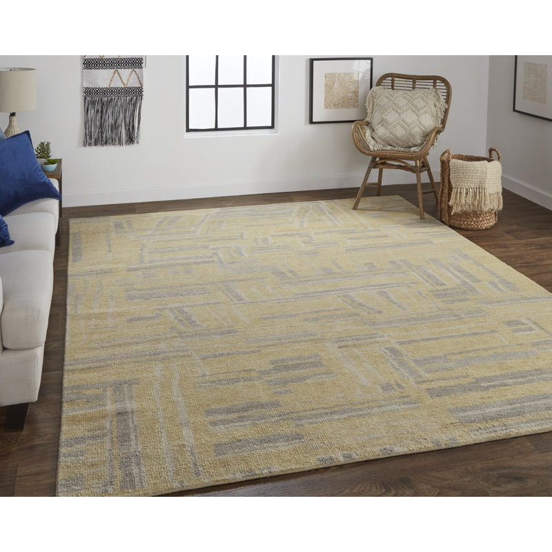 Thom Filicia Hand Knotted Wool Abstract Area Rug, Rectangle 2' x 3'
