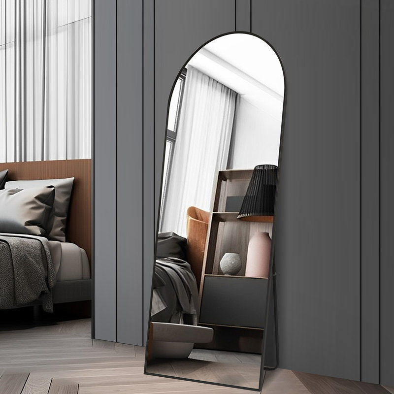 Levatt Metal Flat Mirror, Black