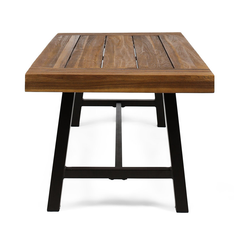 Appealing Wood Coffee Table - Modern Industrial Slat Panels Chic With Paneling, 45.95"W X 24.59"D 18.08"H