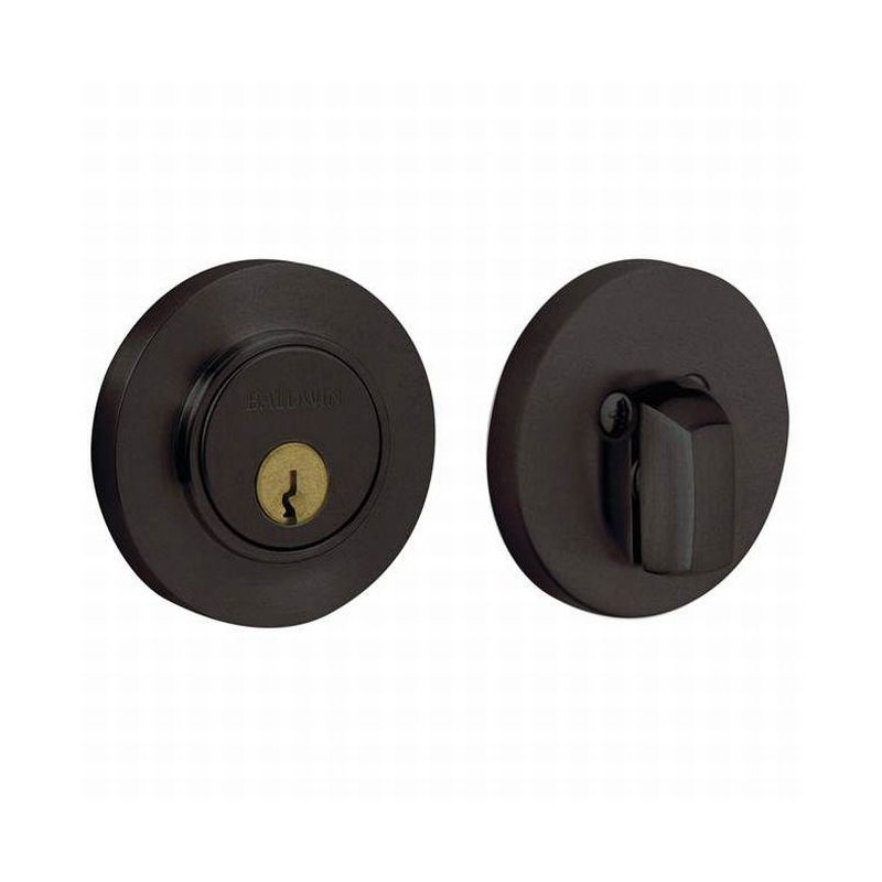 Contemporary Low Profile Single Cylinder Deadbolt, Yes, Venetian Bronze