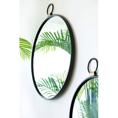Miroir mural 24 po x 27 po avec cadre noir, miroir décoratif minimaliste contemporain pour le salon, le vestibule, le vestibule, la chambre à coucher