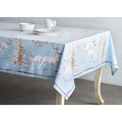 Floral 100% Cotton Square Christmas Tablecloth