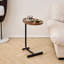 2 pièces, table d'appoint en forme de C brun, petit canapé pour petits espaces, salon, chambre à coucher