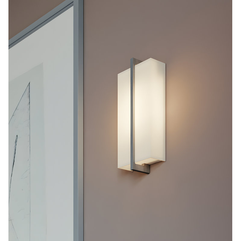 Leeroy Flush Mounted Sconce, Linen White , Weather Gray