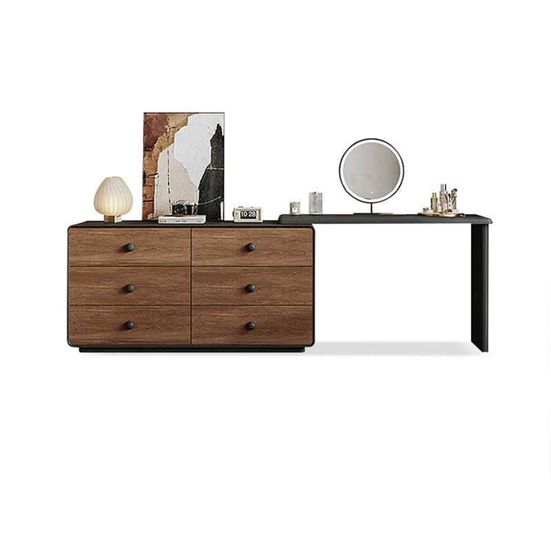 Coiffeuse avec miroir lumineux, 3 tiroirs, prise de courant
