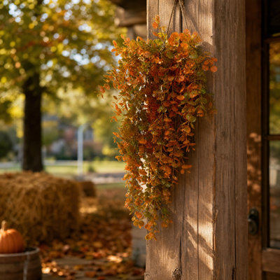 Couronne de fleurs artificielle d'automne