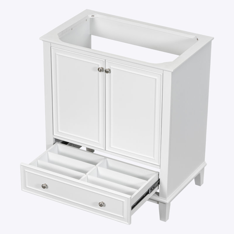 Base de meuble-lavabo simple 29,5 po seulement, Blanc