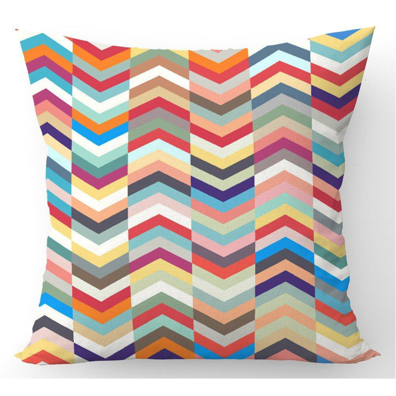McDuffie Multi Coloured Chevron Square Throw Cushion
