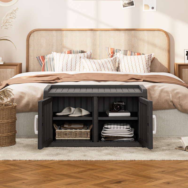 Armoire à chaussures pour le vestibule avec tablette réglable, Noir
