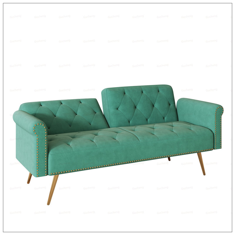 Canapé-lit polyvalent avec coussin moelleux et conception ergonomique pour un confort et une flexibilité ultimes, Vert