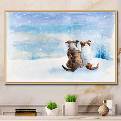 «Dogs pendant la saison de Noël», reproduction d'art sur toile