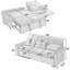 Canapé-lit convertible de 82 po avec méridienne réversible - Canapé-lit gigogne 2-en-1 avec espace de rangement pour les invités-1286501756