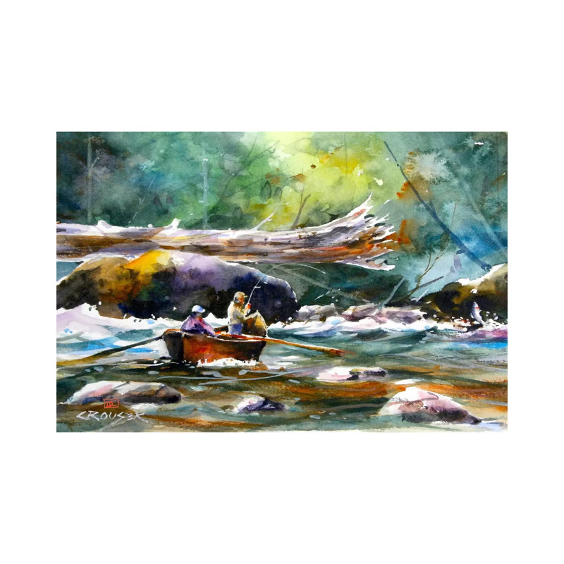 «In the Boat II», reproduction d'art encadrée, H 12 po x l 18 po x 1,5 po, Toile tendue