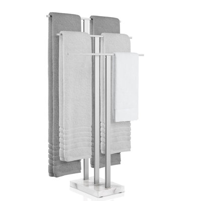 3-Tier Freestanding Towel Rack with Thick Marble Base
