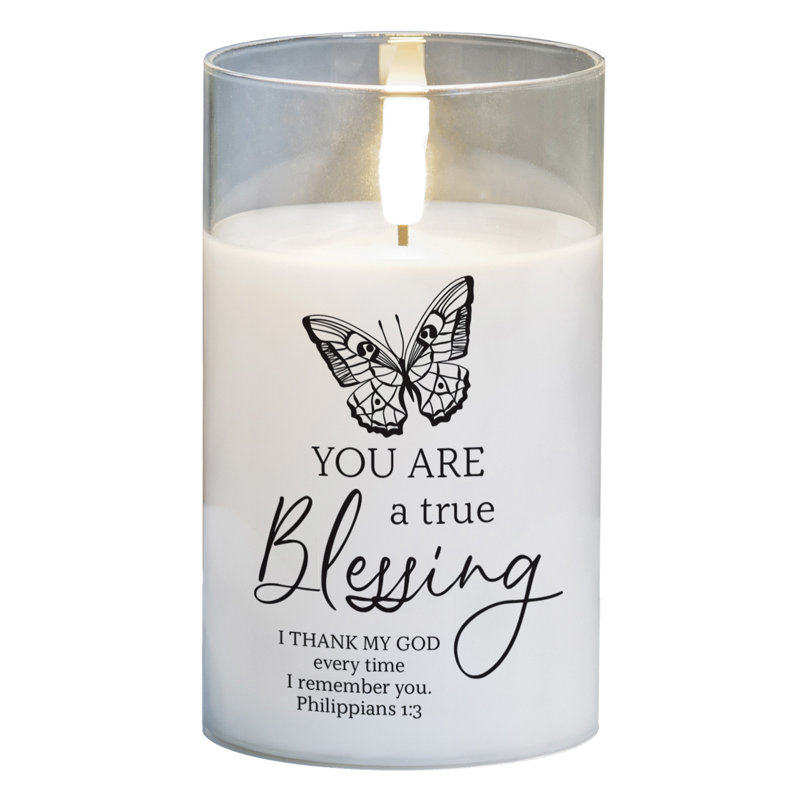 Flameless Jar Candle with Glass Holder