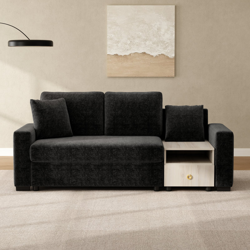 Canapé rembourré Calvera, L 79,3 po x P 31,1 po x H 32,3 po, Noir
