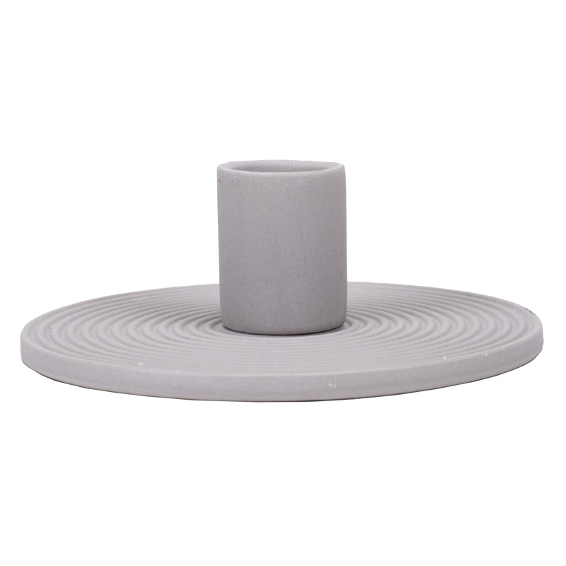 Ensemble de 2 bougeoirs en céramique grise, Gris