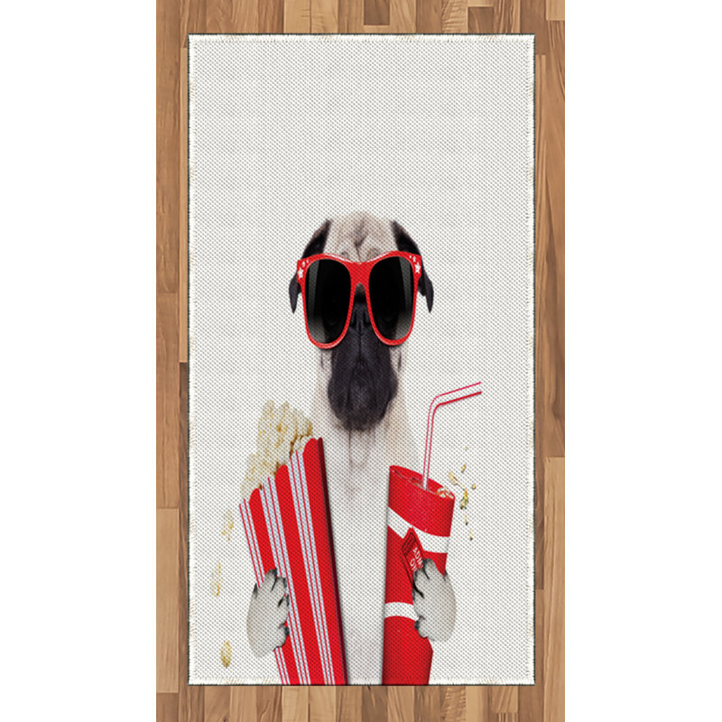 Pug High Density Long Fiber Poly Threads Decorative Area Rug Carpet, Rectangle 2'7" x 5'