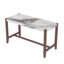 Getchell Faux Marble Counter Dining Table with Rubberwood Legs-114114607