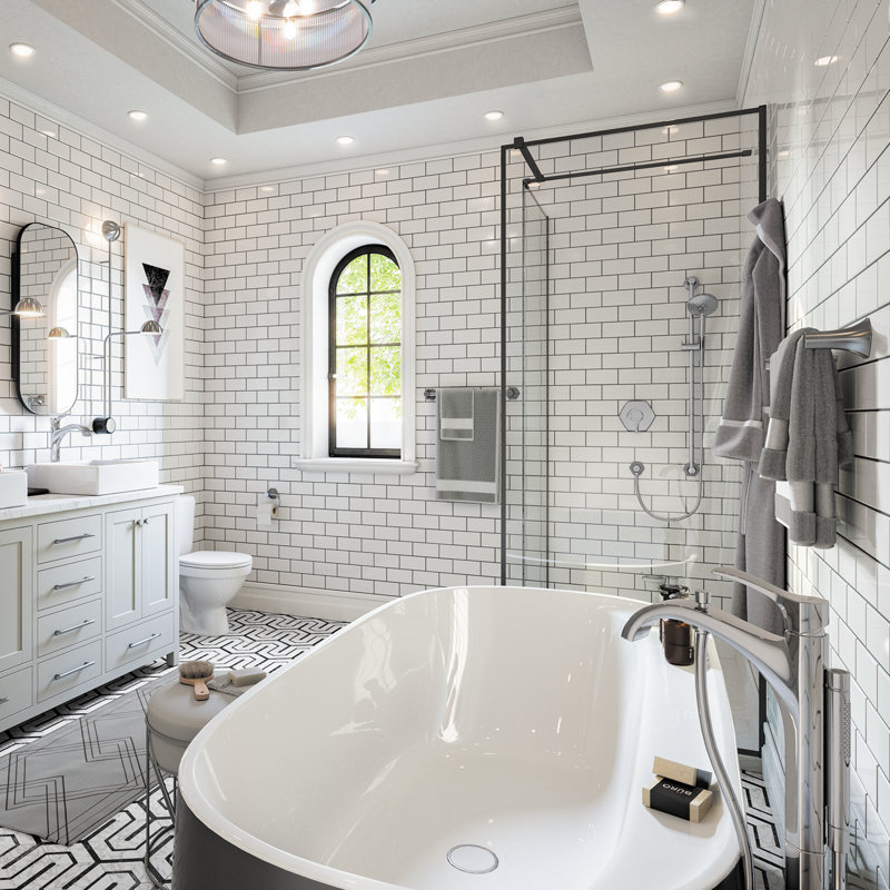 Locarno Single Handle Floor Mounted Freestanding Tub Filler Trim, Chrome