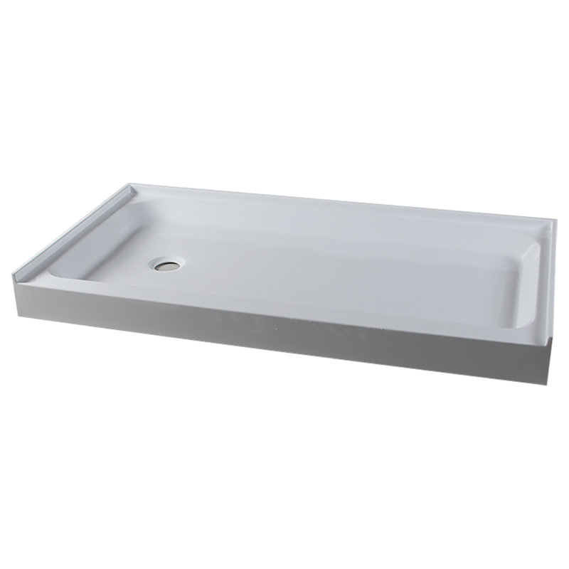 60'' W 34'' D Rectangular Single Shower Base, Satin Nickel