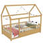 Lit simple naturel avec structure haute en bois et clôture, structure en pin, structure stable, amusante pour-1536946228