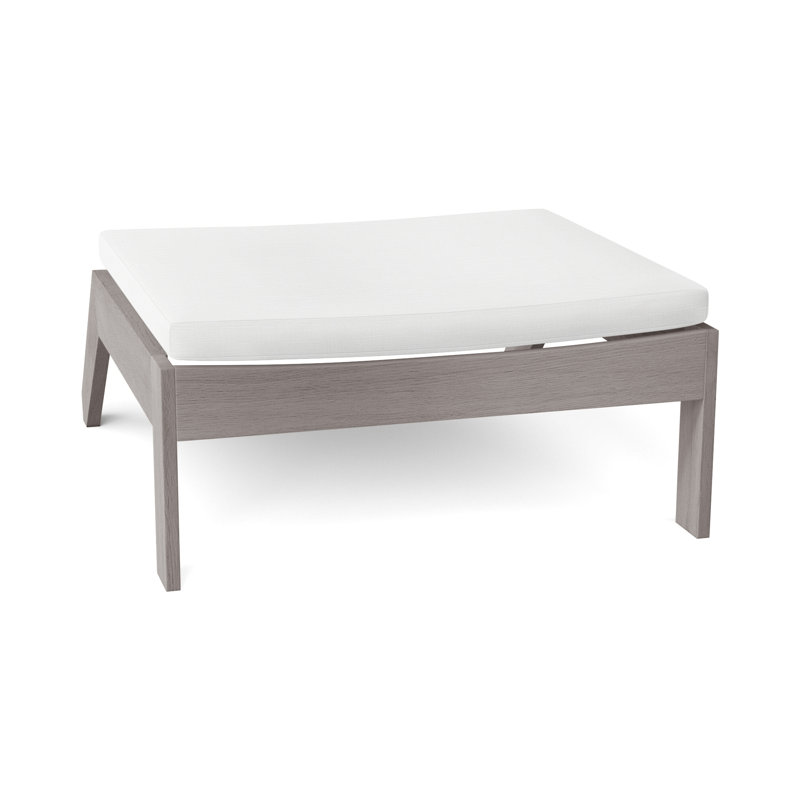 Repose-pieds Ashland en teck Adirondack - Huître, Pas de soudure, InsideOut® Rollo ‑ lin dentelle, Huître teck