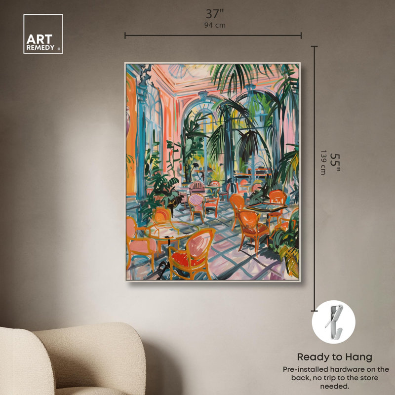 Décoration murale colorée sur toile Coastal par Art Remedy, cadre argenté, 36 x 54, H 55 po x l 37 po, Cadre argenté
