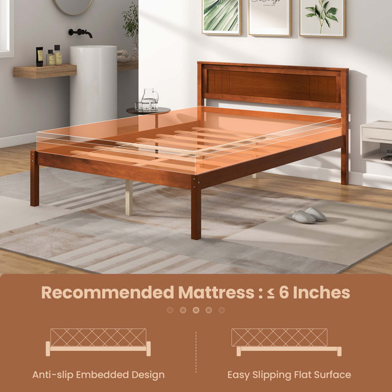 Aneeya Platform Bed, Full, Walnut